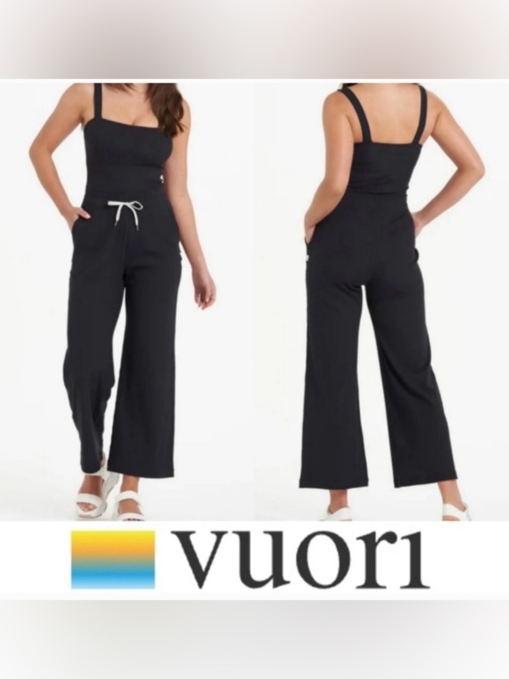 Vuori Rib Studio Jumpsuit in Black - Size Medium